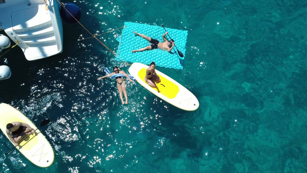 Salty Breeze aerial view with water toys